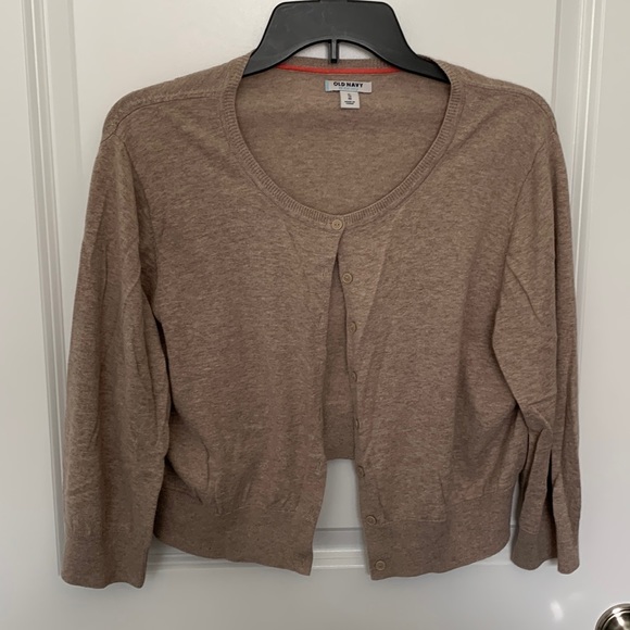 Summer light brown long sleeve cardigan - Picture 1 of 2
